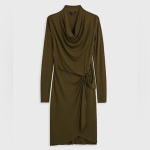 TED BAKER || Neyda Jersey Draped Olive Dress. Sz. 2